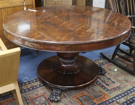 A rosewood breakfast table, W.128cm